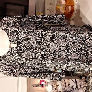 A womens Ellen Weaver stretch pullover 3/4 sleeve plus size top 1X